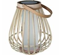 Marta Lampe solaire effet flamme en bambou naturel beige