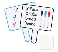 Marte Vanci Lot de 2 planches blanches magnétiques effaçables à sec avec marqueurs et chiffon d'essuyage - Tableaux effaçables double face pour étudiants, enseignants, accessoires pédagogiques