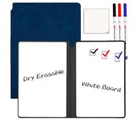 Marte Vanci Petit carnet de notes pour tableau blanc, mini tableau blanc A5 avec stylo et chiffon, tampon d'essuyage sec portable avec housse en PU, tableau blanc réutilisable pour le bureau, la