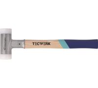 Marteau à frapper en douceur, longueur 420 mm, tête 60 mm, en hickory résistant aux chocs, nylon dur blanc