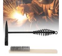 Marteau Burineur Omninmo avec Poignée à Ressort Hélicoïdal pour Soudage, Cône et Burin Vertical, avec Brosse Métallique (1 Marteau de Soudage avec 1 Brosse Métallique de 19,8 cm)
