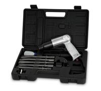EBERTH Burin pneumatique avec coffret, set d'outils 10 pièces, 4500 coups/min, 5x burins 150 mm, marteau burineur pneumatique avec raccord 1/4