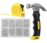Marteau-clou portable avec 900 clous en fer et un mètre ruban de 3 mètres, idéal pour les projets de bricolage