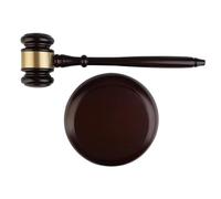 Marteau de cour en bois pour Juges | Bloc sonore de marteau en bois, vente aux enchères en bois, décoration de cour(Dark Brown)