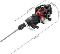 marteau de démolition à essence 2 temps Marteau piqueur Marteau burineur Kit professionnel 1800W