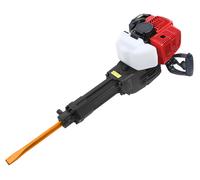 Marteau de démolition - À essence - Cylindrée 52 cm³ - Puissance 1900 W - Pour le béton et la pierre - Burins pointus et plats inclus - Rouge