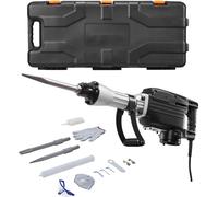 Marteau de démolition - Marteau piqueur électrique - Puissance 2800 W - Cadence de frappe 1200/min - Avec burin pointu & plat - Avec coffret, gants & lunettes de protection - Pour béton, briques & car