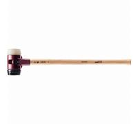 Marteau de frappeur HALDER SIMPLEX Caoutchouc chargé / nylon avec boîtier en fonte malléable, manche en bois hickory de haute qualité - D=80 mm - 3028.081