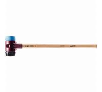 Marteau de frappeur HALDER SIMPLEX TPE souple / caoutchouc chargé avec boîtier en fonte malléable et manche en bois d'hickory - D=80 mm - 3012.081