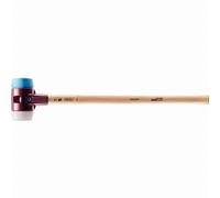 Marteau de frappeur HALDER SIMPLEX TPE souple / superplastique avec boîtier en fonte malléable et manche en bois d'hickory - D=80 mm - 3017.081