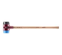 Marteau de frappeur HALDER SIMPLEX TPE souple / caoutchouc chargé avec boîtier en fonte malléable et manche en bois d'hickory - D=80 mm - 3012.081