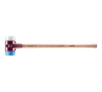 Marteau de frappeur HALDER SIMPLEX TPE souple / superplastique avec boîtier en fonte malléable et manche en bois d'hickory - D=80 mm - 3017.081
