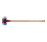 Marteau de frappeur HALDER SIMPLEX TPE souple / TPE moyen avec boîtier en fonte malléable et manche en bois d'hickory - D=80 mm - 3013.081