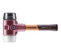Marteau de protection SIMPLEX, composition de caoutchouc / superplastique ; avec corps en fonte malléable et manche en bois extra court de haute qualité | D=60 mm / version du manche=extra court | 302