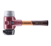 Marteau de protection SIMPLEX, composition en caoutchouc, avec pied / TPE-mid ; avec corps en fonte malléable et manche en bois extra court de haute qualité | D=60 mm / modèle de manche=extra court |