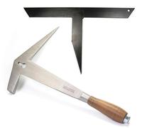 Marteau en ardoise, fabriqué à la main, avec manche en cuir, 14 cm
