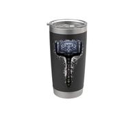 Marteau légendaire de Thor Mjolnir Mythologie Norse Guerrier Gobelet isotherme en acier inoxydable double paroi