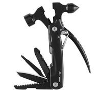 Marteau Outil multifonction 10 en 1 - Cadeau d'anniversaire pour homme, papa, mari, accessoires de camping - Outil multifonction - Gadgets essentiels de camping pour homme - Noir