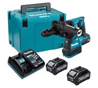 Marteau-perceuse sans fil Makita HR 002 GM201, 40 V max., 2,9 J, SDS plus, moteur sans balais, avec 2 batteries 4,0 Ah, un chargeur et un coffret Makpac
