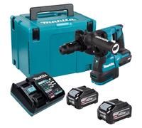 Marteau-perceuse sans fil Makita HR 002 GU201, 40 V max, 2,9 J, SDS plus, moteur sans balais, avec 2 batteries 4,0 Ah, un chargeur et un coffret Makpac