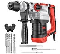 Marteau Perforateur 1500W, SDS-Plus et Rond, 4 Fonction/Perçage, Perçage au Marteau, Réglage de la Position du Burin, Burinage, avec Technologie D'amortissement des Vibration, 4400BPM, 920R/Min