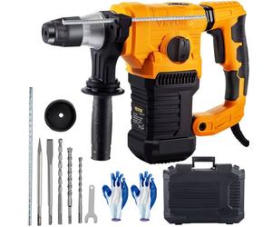 Marteau perforateur électrique, marteau combiné de 1 500 W, marteau burineur de 32 mm, marteau perforateur à percussion, marteau burineur à percussion de 850 tr/min max., kit marteau de démolition à b