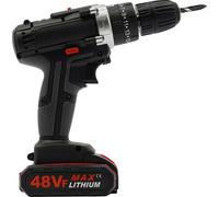 Marteau perforateur électrique, moteur à brosse, 48VF sur batterie, 25-28 Nm, 2 batteries + 1 chargeur, fiche EU, noir