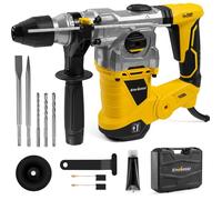 Marteau Perforateur ENVENTOR SDS-Plus 1500W 6J avec Poignée Anti-vibration et 11 Accessoires