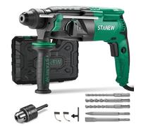 Marteau Perforateur Filaire SDS Plus 950W STANEW, Marteau Perforateur 0-1150RPM/5100BPM avec 4 fonctions et embrayage de sécurité, poignée rotative à 360°,vitesse variable,Béton, Acier, Bois