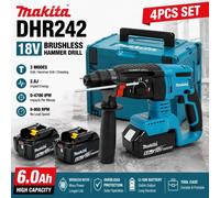Marteau perforateur rotatif sans fil Makita DHR242 18V 100% original, sans balais, 24 mm, béton, 4700 IPM, 3 modes, usage intensif, professionnel 1PCSDHR242YD