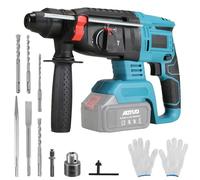 Marteau perforateur sans fil 2,5 J compatible avec la batterie Makita 18 V BL Series avec 3 forets SDS-Plus et 2 burins, poignée anti-vibration pour béton, métal et bois (sans batteries)