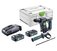 Marteau perforateur sans fil Festool BHC 18-Basic 18 V 1,8 J SDS Plus Brushless + 2 batteries 4,0 Ah + chargeur rapide + Systainer