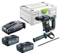 Marteau perforateur sans fil Festool BHC 18-Basic 18 V 1,8 J SDS Plus Brushless + 2 batteries 8,0 Ah + chargeur rapide + Systainer