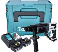 Marteau perforateur sans fil Makita DHR 202 RFJW 18 V 20 mm 2,0 J blanc + 2 batteries 3,0 Ah + chargeur + Makpac