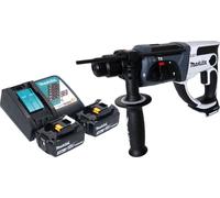 Marteau perforateur sans fil Makita DHR 202 RFW 18 V 20 mm 2,0 J blanc + 2 batteries 3,0 Ah + chargeur