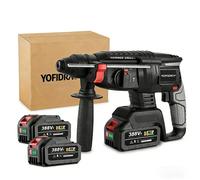 Marteau perforateur sans fil Moteur sans balais Perceuse SDS-plus Perceuse-visseuse à percussion sans fil 4 en 1 avec 2x batteries & chargeur, pour une utilisation à domicile