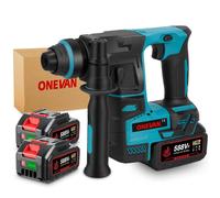 Marteau perforateur sans fil SDS-Plus avec 2 batteries, marteau perforateur sans balais pour percer le béton et démolir les murs, le carrelage
