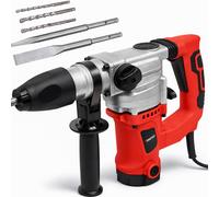 Marteau perforateur SDS Plus 1150 W, perceuse à percussion puissante, kit 5 pièces avec forets, burins et accessoires pour le béton et la pierre VERTEX