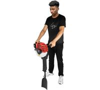 Marteau-piqueur à essence 52cc, 1900W, fraiseuse pour tranchées avec 1500 coups par minute, foreuse portative pour travaux de jardinage et enlèvement de racines, inclut un kit d'outils (noir/rouge)