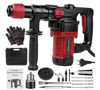 Marteau-piqueur électrique SDS-Plus - 1300 W - 6 joules d'énergie d'impact - 6 vitesses - 0–920 tr/min - Poignée anti-vibration - Embrayage de sécurité