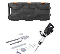 Marteau piqueur électrique SucceBuy 2800 W, 1200 coups/minute, avec burins pointus et plats, mallette de transport, gants et lunettes de protection – convient pour le béton, les murs, la brique, le ca
