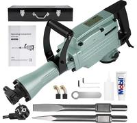 Marteau piqueur SDS 1500 W – Marteau de démolition béton haute puissance 65J avec poignée anti-vibrations, 2 burins et coffret de rangement