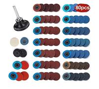 Marteau pneumatique Poratble Mini 1/4 Air Angle Die Meuleuse 90 Degrés Pneumatique Meulage Polisseuse Moulin Machine De Gravure Avec Disques De Ponçage Trousse D'outils(Only 80PCS No Tool)