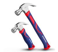 WORKPRO Lot de 2 Marteaux de Charpentier avec Arrache-Clou et Manche en Fibre de Verre, Marteau à Griffes pour Travaux du Bois, Rénovation et DIY