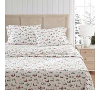 Martha Stewart Parure de lit en Flanelle pour Grand lit, Coton Anti-Boulochage et Infroissable, Doux au Toucher pour Un Confort en Toutes Saisons - Draps de lit avec taies d'oreiller et Drap-Housse