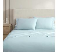 Martha Stewart - Parure de lit pour lit Double, draps rafraîchissants et ajustés avec Une Sensation légère en Percale de Coton naturellement Lisse, draps de lit avec taies d'oreiller et Drap-Housse