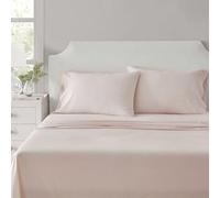 Martha Stewart - Parure de lit pour lit Double, draps rafraîchissants et ajustés avec Une Sensation légère en Percale de Coton naturellement Lisse, draps de lit avec taies d'oreiller et Drap-Housse