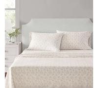 Martha Stewart - Parure de lit pour très Grand lit, draps rafraîchissants et ajustés en Percale de Coton naturellement Lisse, Sensation légère, draps de lit avec taies d'oreiller et Drap-Housse