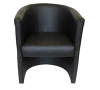 MartHome Cocktailsessel Club Tom - Hocker en Similicuir, Fauteuil pour Salon, Bureau, Hôtel - Siège, Mobilier d'Hôtel, Chaise Rembourrée, Lounge (Noir)