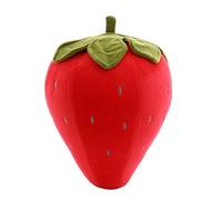 Martin Kench Coussin décoratif en peluche fraise - Cadeau d'anniversaire - Coussin décoratif pour chambre d'enfant et canapé - Rouge - 22 cm